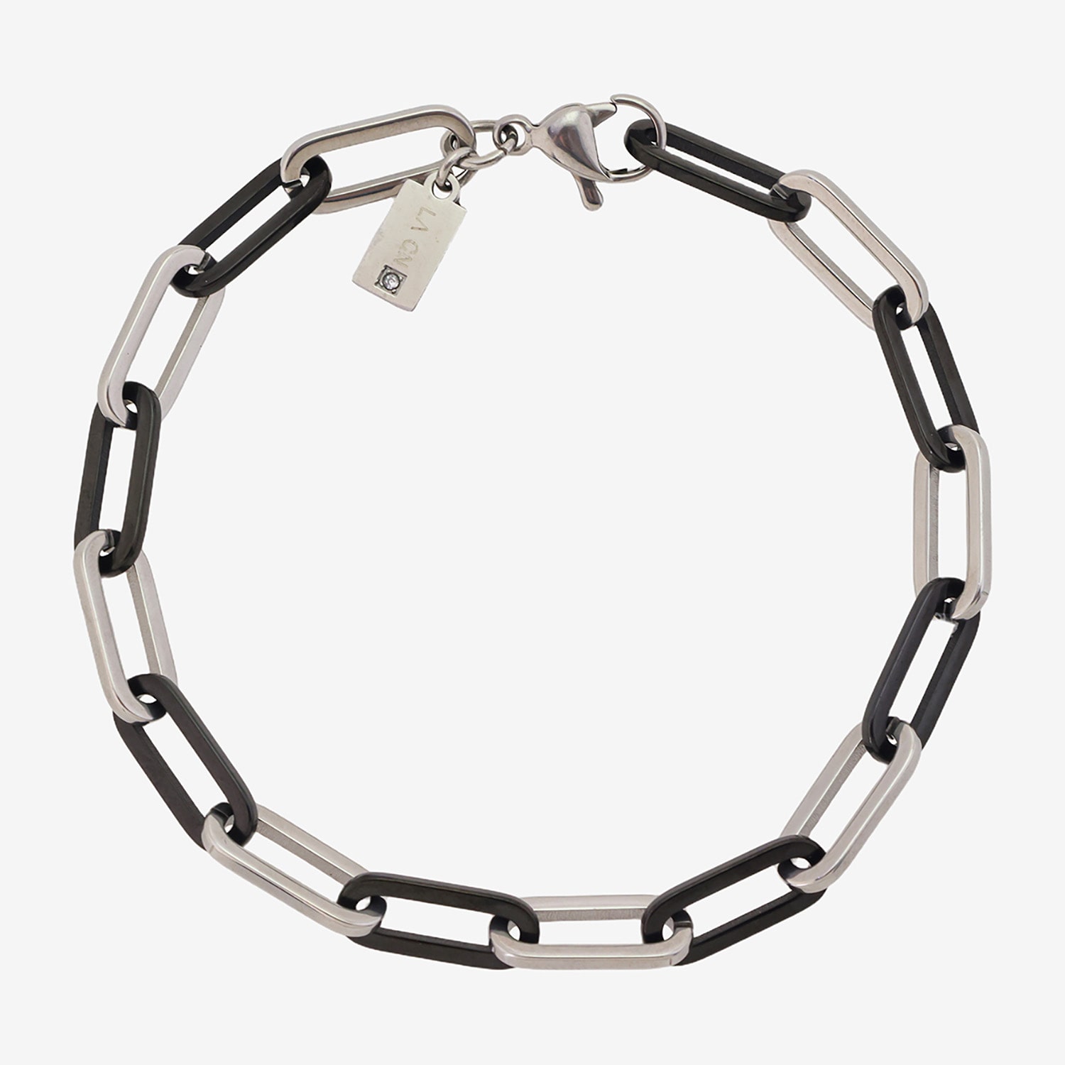 J.P. Army Mens 9 1/2 Inch Semisolid Link Chain Bracelet
