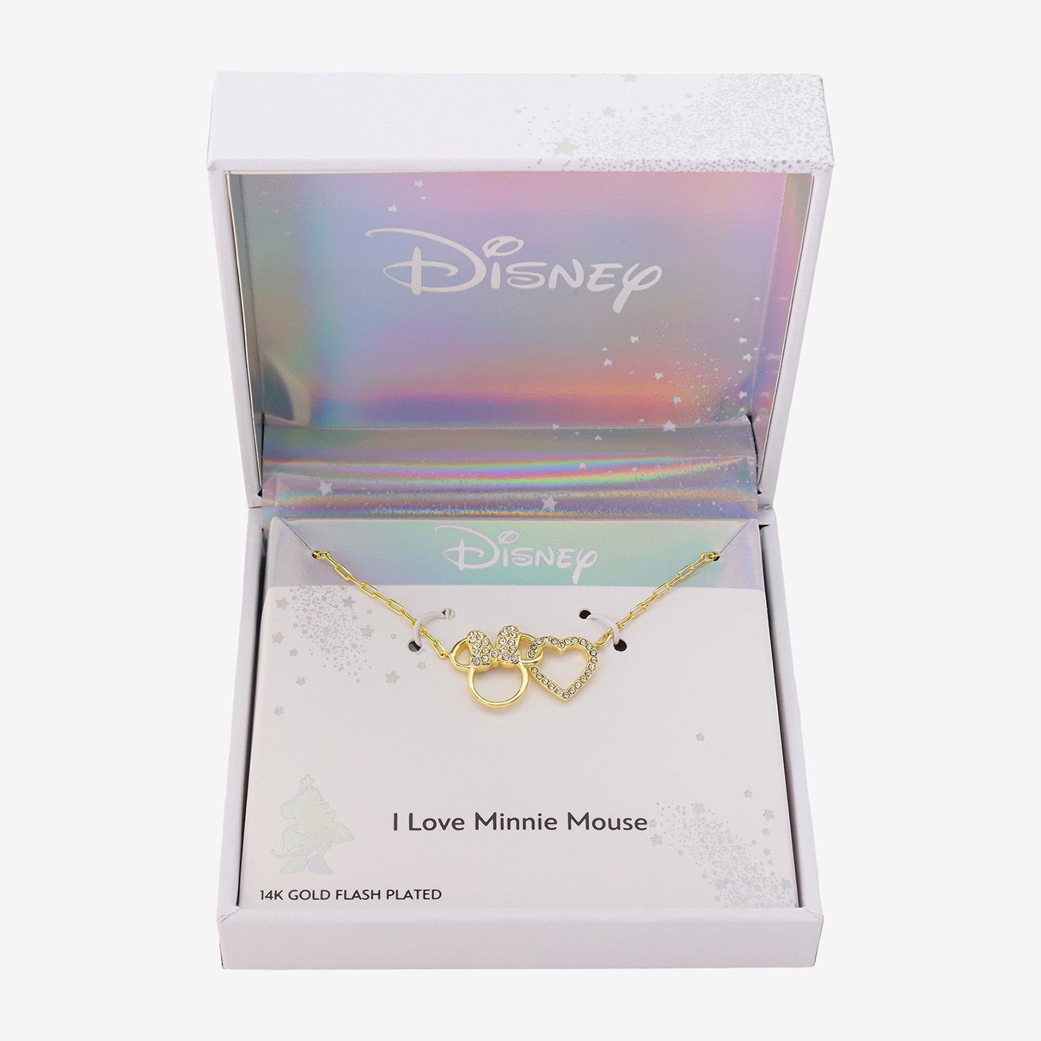 Disney Classics Womens 14K Gold Over Brass 16 Inch Paperclip Chain Necklace