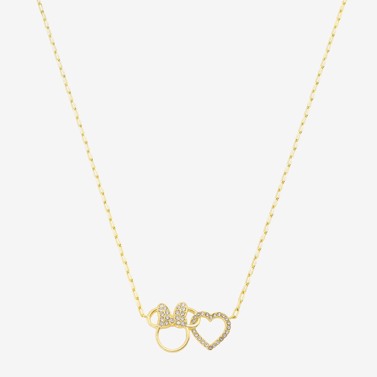 Disney Classics Womens 14K Gold Over Brass 16 Inch Paperclip Chain Necklace