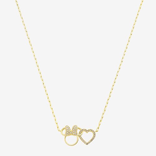 Disney Classics Womens 14k Gold Over Brass 16 Inch Paperclip Chain Necklace In Yellow