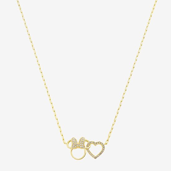 Disney Classics Womens 14K Gold Over Brass 16 Inch Paperclip Chain Necklace