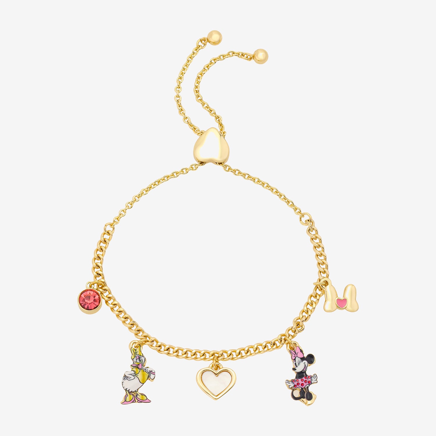 Disney Classics Womens Crystal 14K Gold Over Brass Minnie Mouse Bolo Bracelet