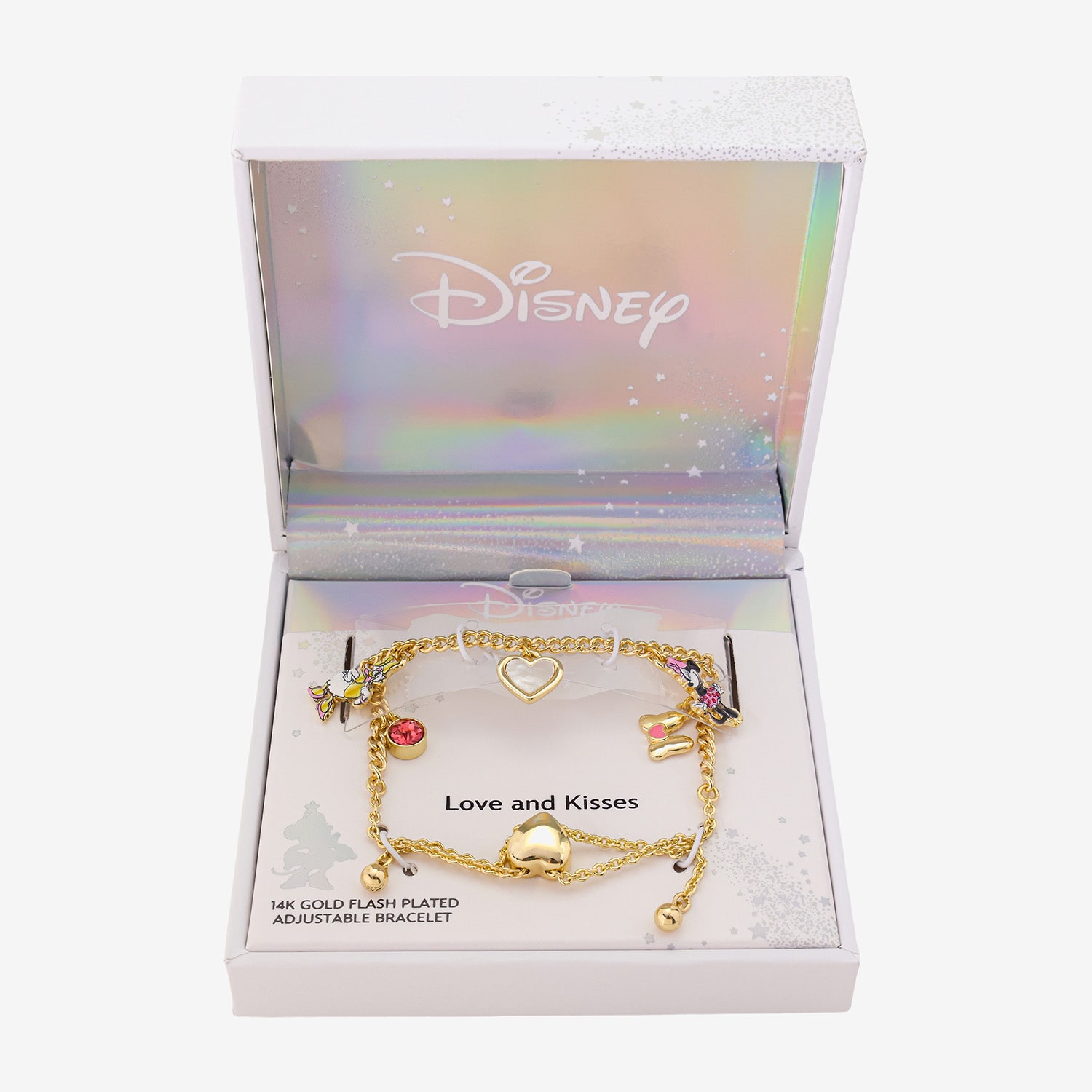 Disney Classics Womens Crystal 14K Gold Over Brass Minnie Mouse Bolo Bracelet