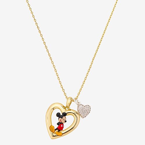 Disney Classics Womens 14k Gold Over Brass 16 Inch Cable Chain Necklace In Yellow