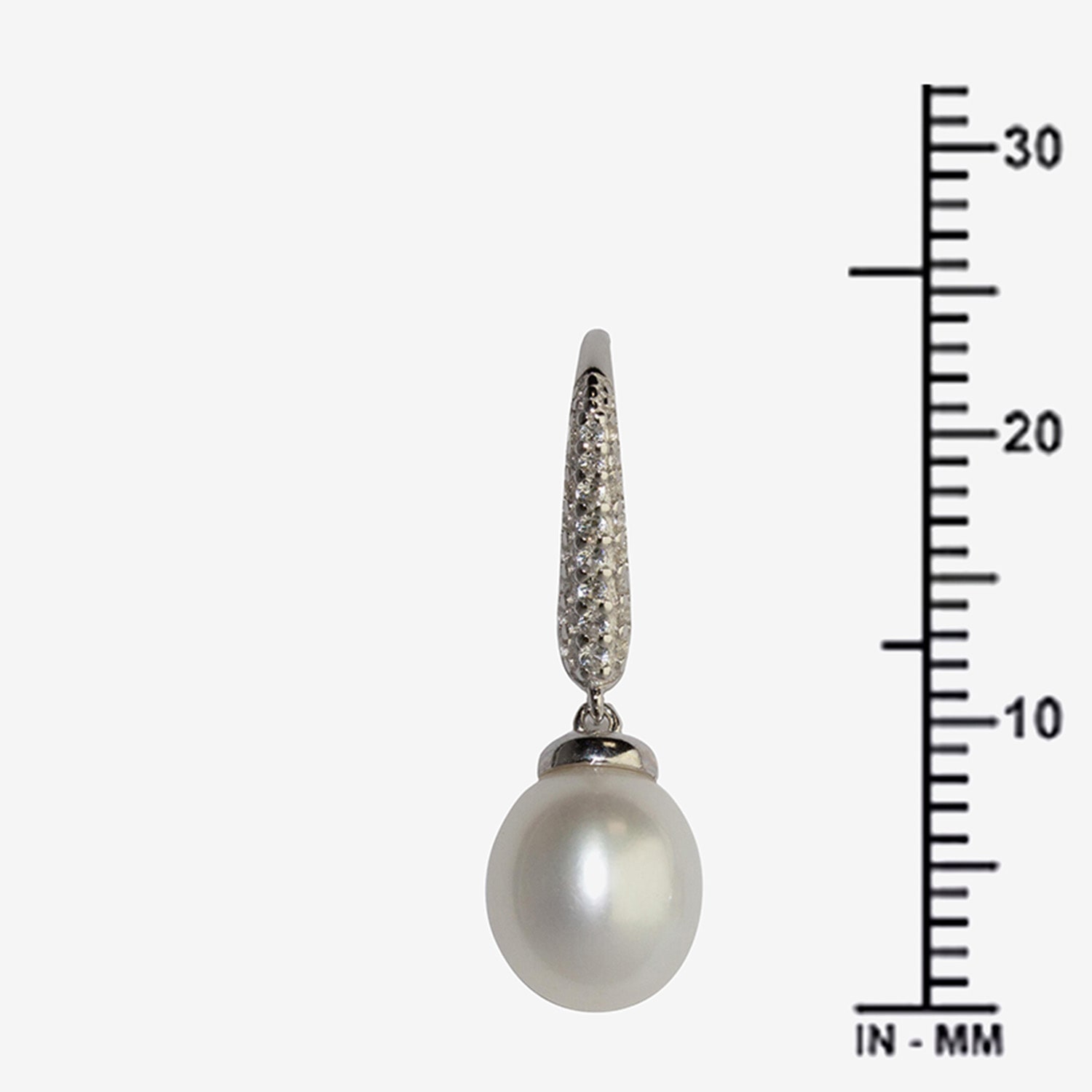 Womens White Cultured Freshwater Pearl Sterling Silver Pear Drop Earrings