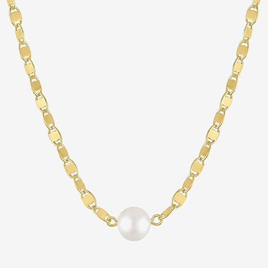 Yes, Please! Womens White Cultured Freshwater Pearl 14K Gold Over Brass 2-pc. Jewelry Set