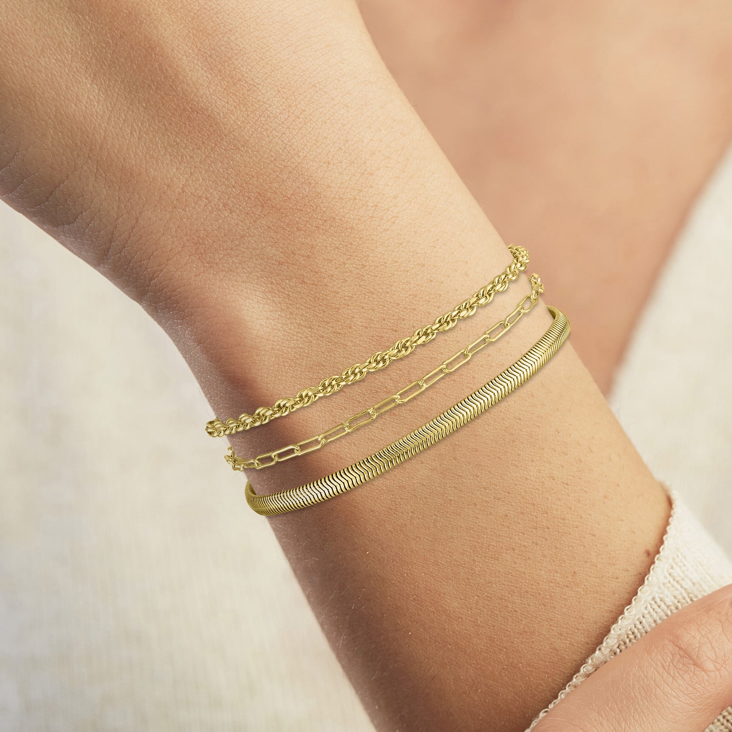 Yes, Please! Womens 3-pc. 14K Gold Over Brass Bracelet Set