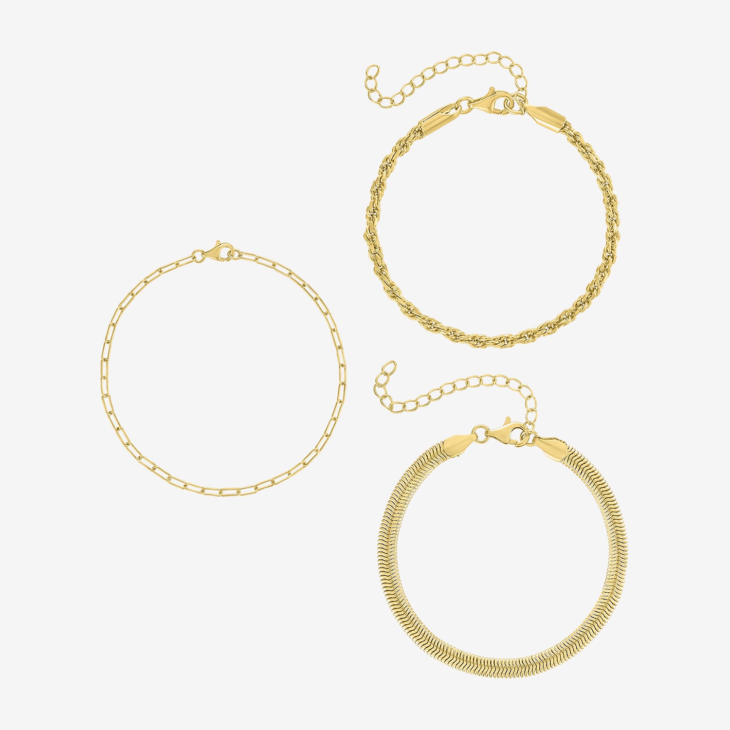 Yes, Please! Womens 3-pc. 14K Gold Over Brass Bracelet Set