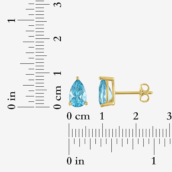 Yes, Please! Womens Genuine Blue Topaz 14K Gold Over Brass Pear 3-pc. Jewelry Set