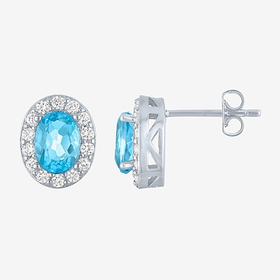 Yes, Please! Womens Genuine Blue Topaz Pure Silver Over Brass 2-pc. Jewelry Set