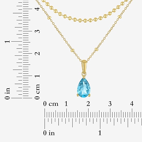Yes, Please! Womens Genuine Blue Topaz 14K Gold Over Brass Pear 3-pc. Jewelry Set