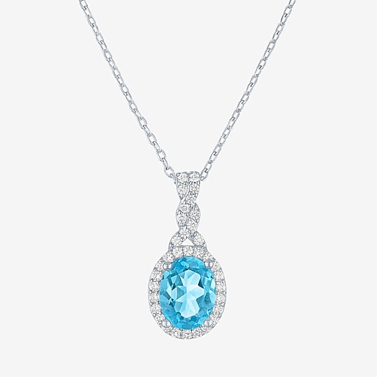 Yes, Please! Womens Genuine Blue Topaz Pure Silver Over Brass 2-pc. Jewelry Set