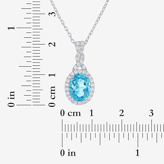 Yes, Please! Womens Genuine Blue Topaz Pure Silver Over Brass 2-pc. Jewelry Set