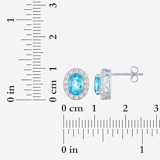 Yes, Please! Womens Genuine Blue Topaz Pure Silver Over Brass 2-pc. Jewelry Set