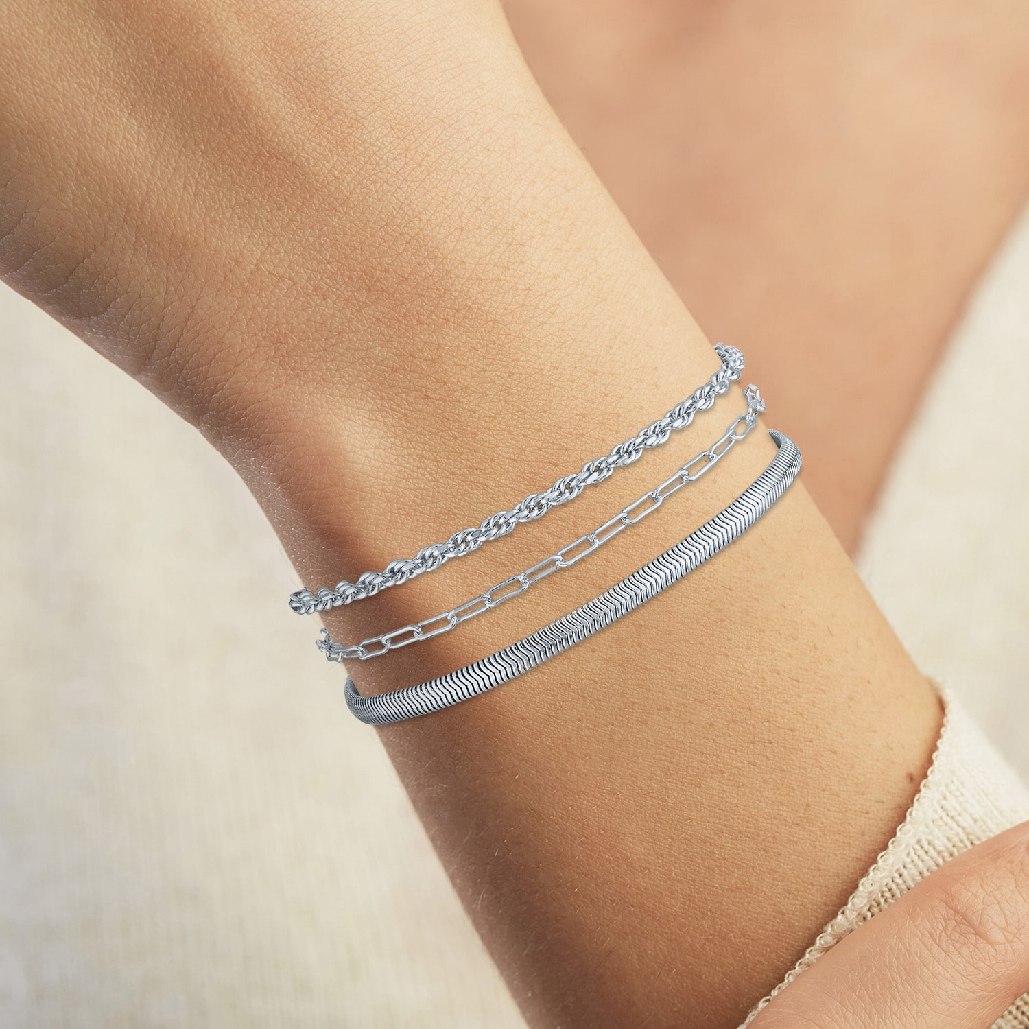 Yes, Please! Womens 3-pc. Pure Silver Over Brass Bracelet Set
