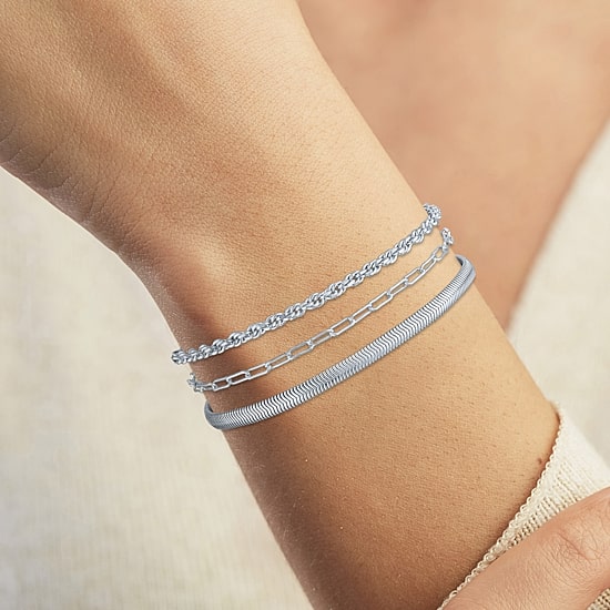 Yes, Please! Womens 3-pc. Pure Silver Over Brass Bracelet Set