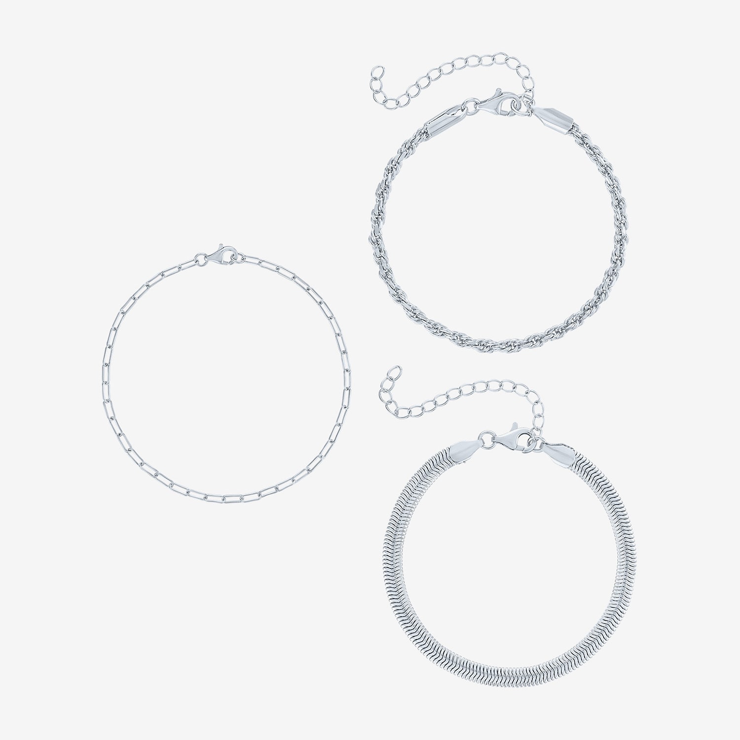 Yes, Please! Womens 3-pc. Pure Silver Over Brass Bracelet Set
