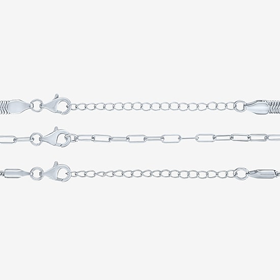 Yes, Please! Womens 3-pc. Pure Silver Over Brass Bracelet Set