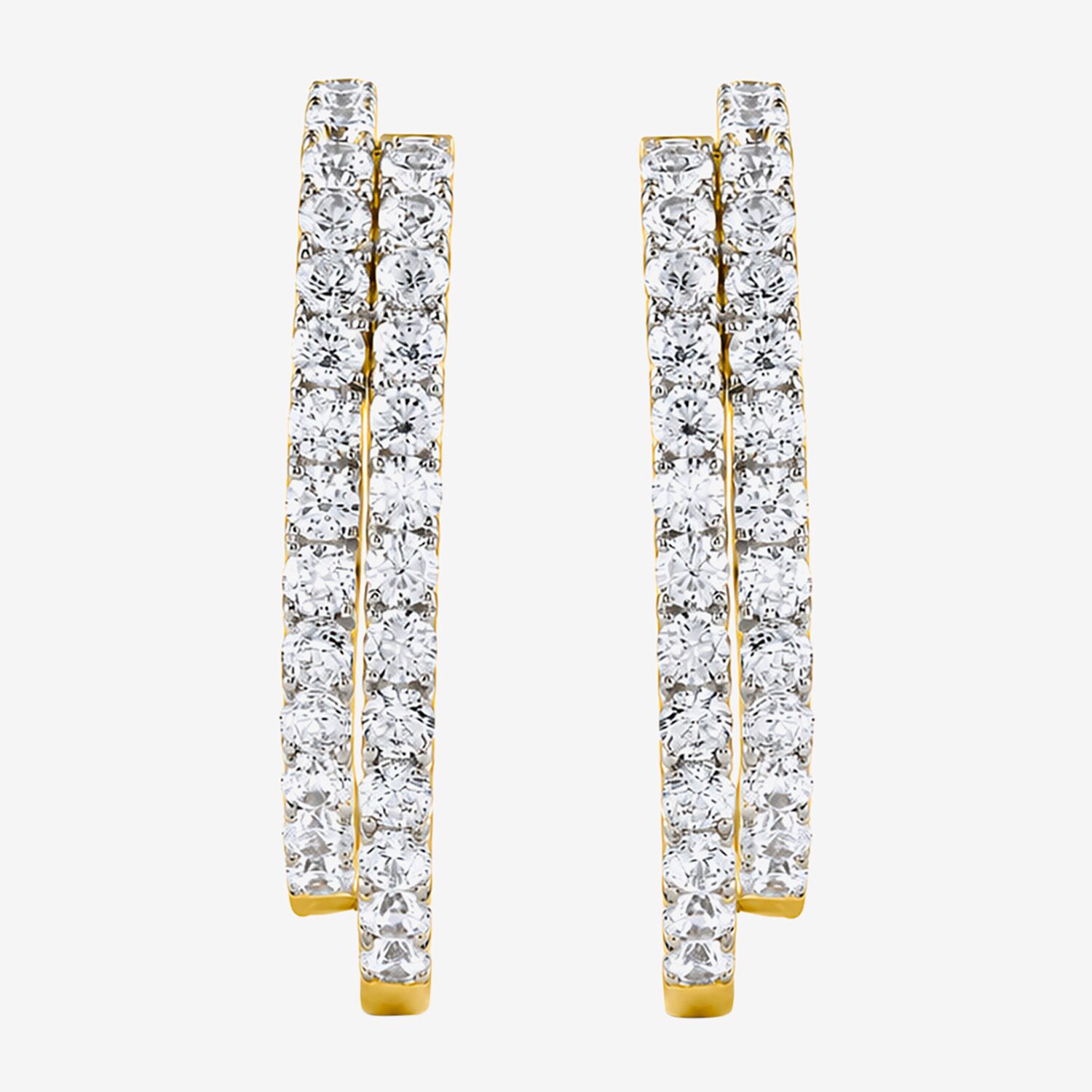 (G-H / Si2-I1) Womens 5 CT. T.W. Lab Grown White Diamond Sterling Silver 36mm Hoop Earrings