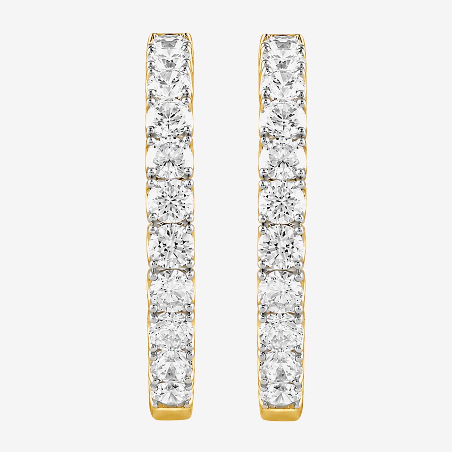 (G-H / Si2-I1) Womens 3 CT. T.W. Lab Grown White Diamond Sterling Silver 27.6mm Hoop Earrings