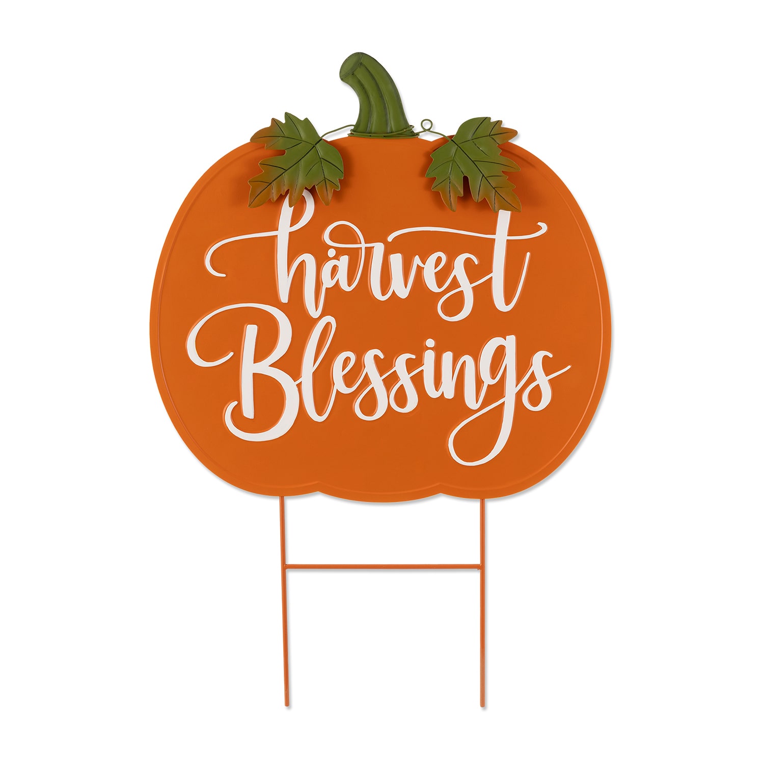 Glitzhome 24" Metal Pumpkin Thanksgiving Yard Art