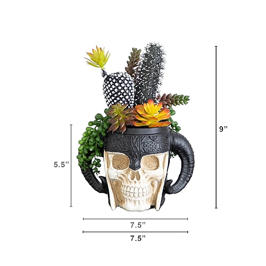 Nearly Natural 9" Mixed Warrior Skull Artificial Plant
