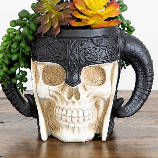 Nearly Natural 9" Mixed Warrior Skull Artificial Plant