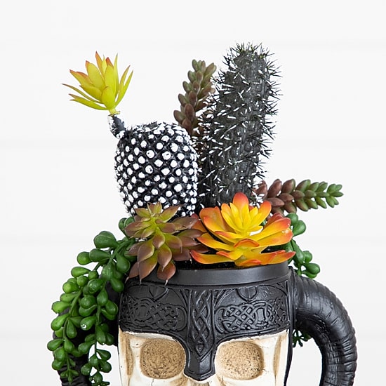Nearly Natural 9" Mixed Warrior Skull Artificial Plant