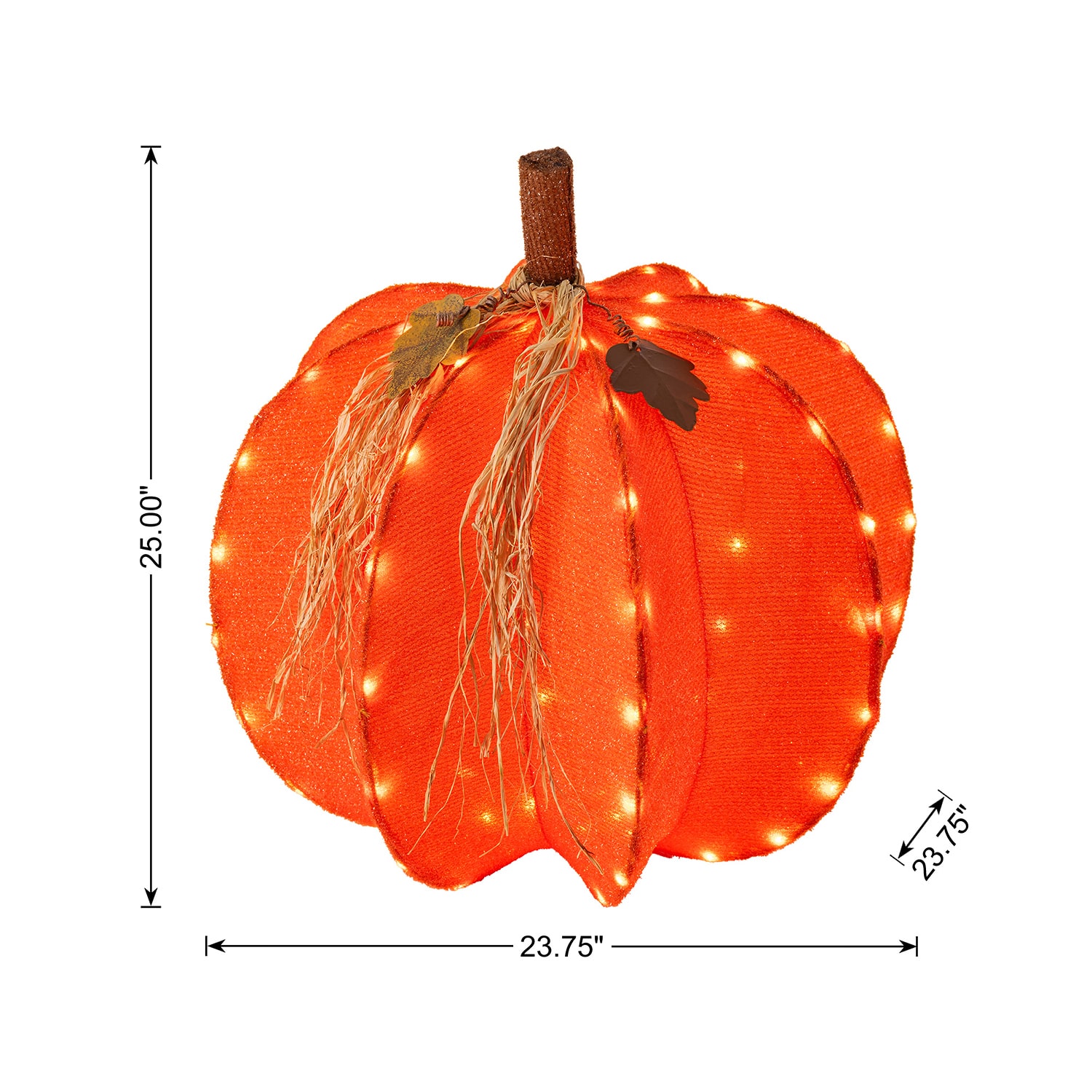 Glitzhome 25" Foldable Pumpkin Thanksgiving Yard Art