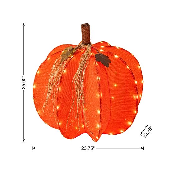 Glitzhome 25" Foldable Pumpkin Thanksgiving Yard Art