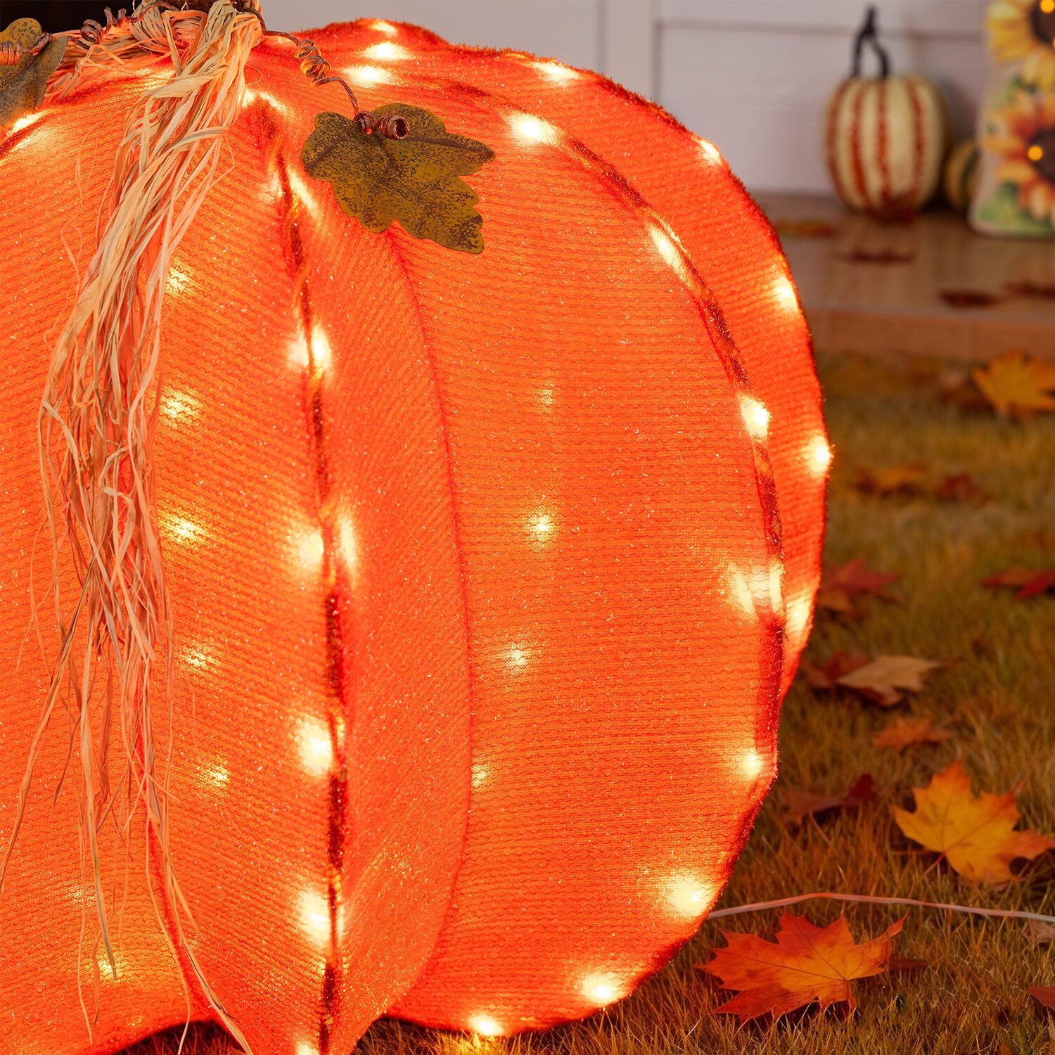 Glitzhome 25" Foldable Pumpkin Thanksgiving Yard Art