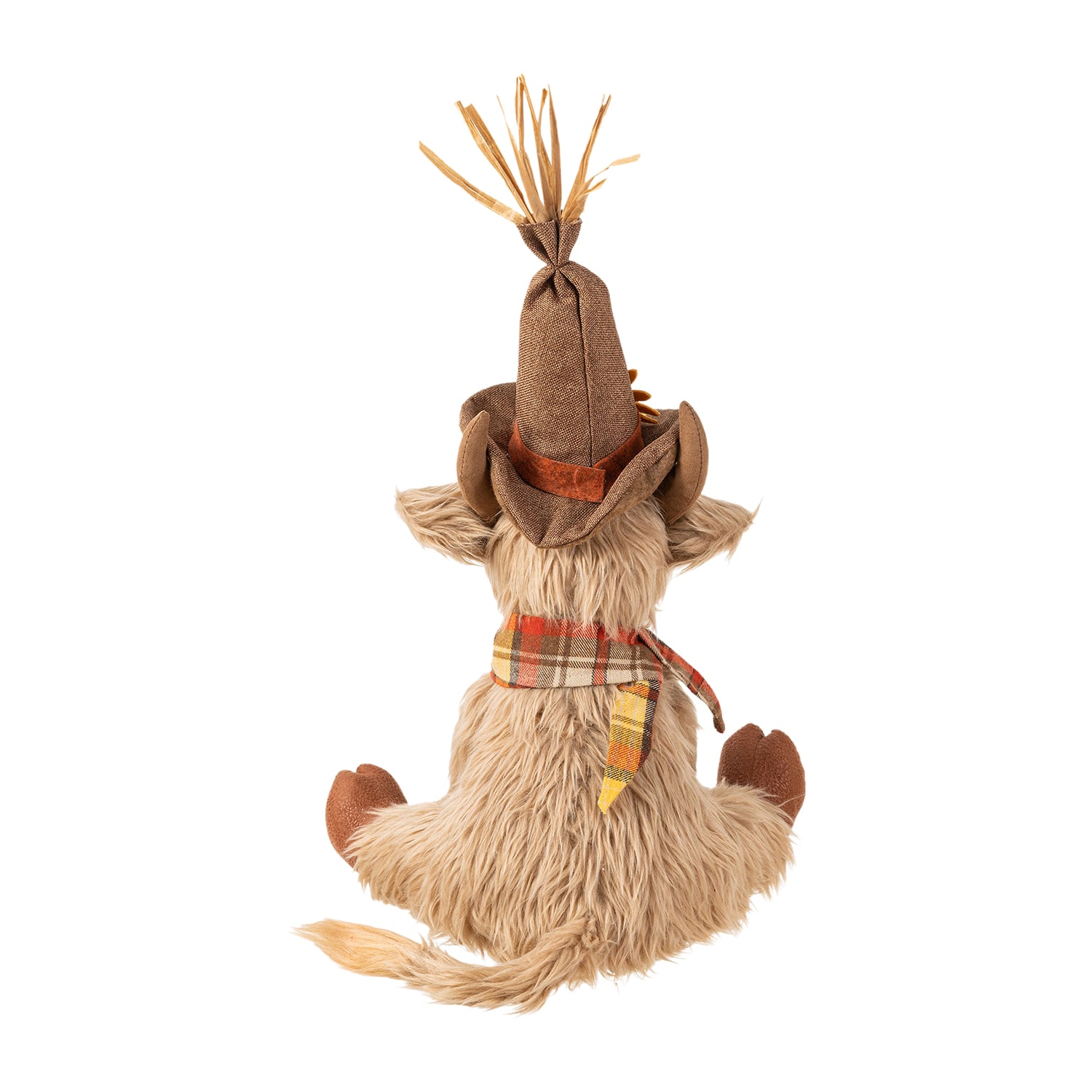 Glitzhome 18" Fabric Highland Cow Thanksgiving Tabletop Decor