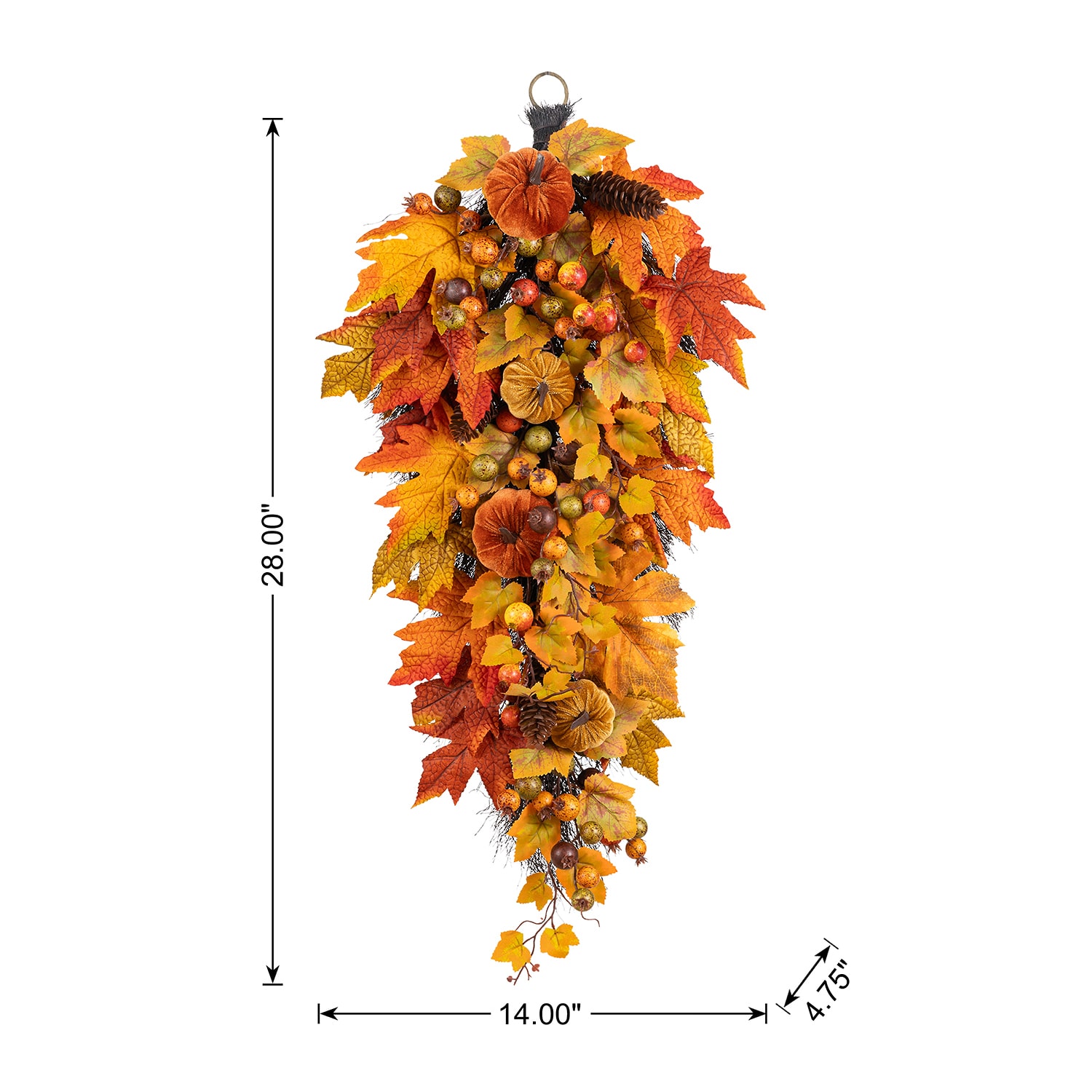 Glitzhome 28" Pinecone And Berry Wreath