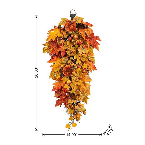 Glitzhome 28" Pinecone And Berry Wreath