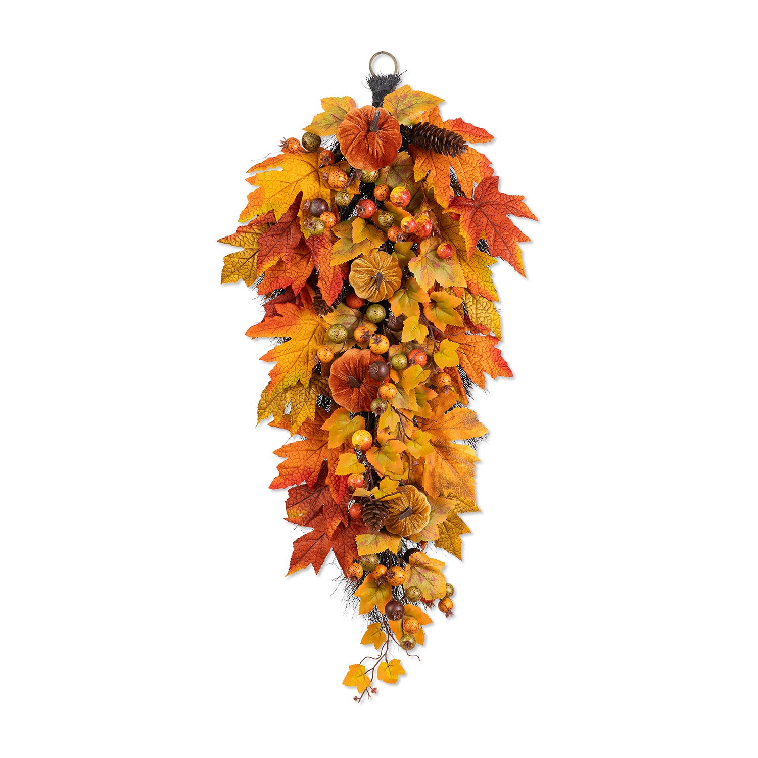 Glitzhome 28" Pinecone And Berry Wreath
