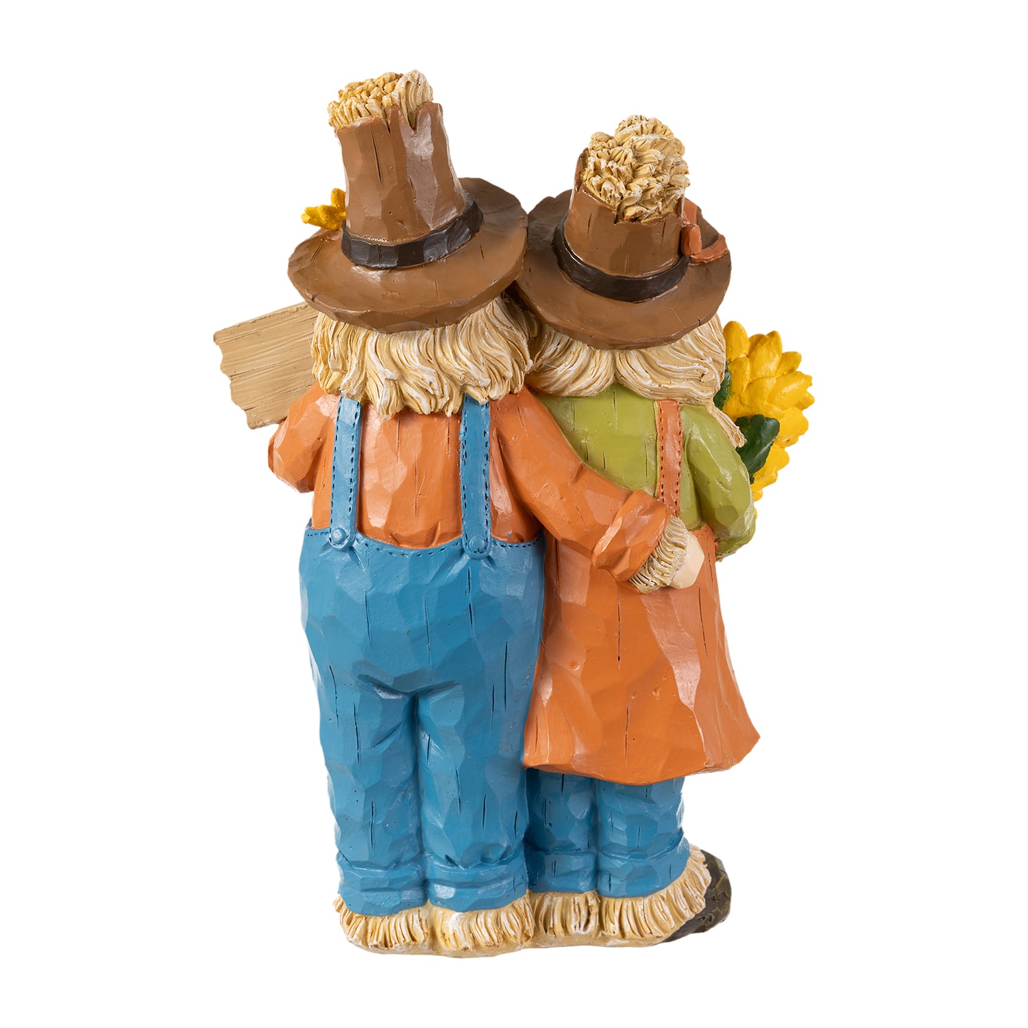 Glitzhome 11" Resin Scarecrow Family Thanksgiving Tabletop Decor
