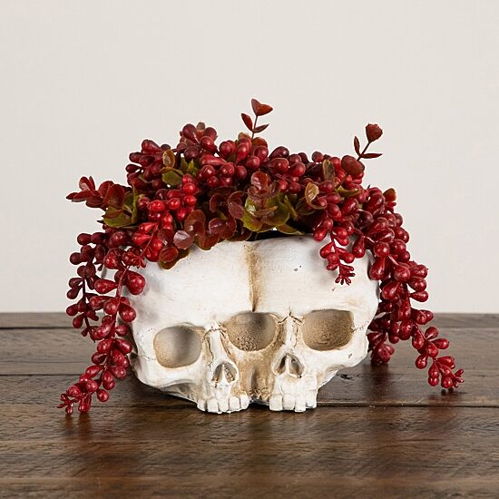 Nearly Natural 6" String Pearls Double Skull Artificial Plant