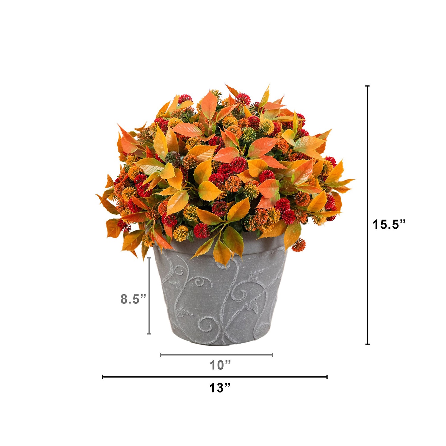 Nearly Natural 15.5" Mixed Mum Decorative Gray Artificial Plant