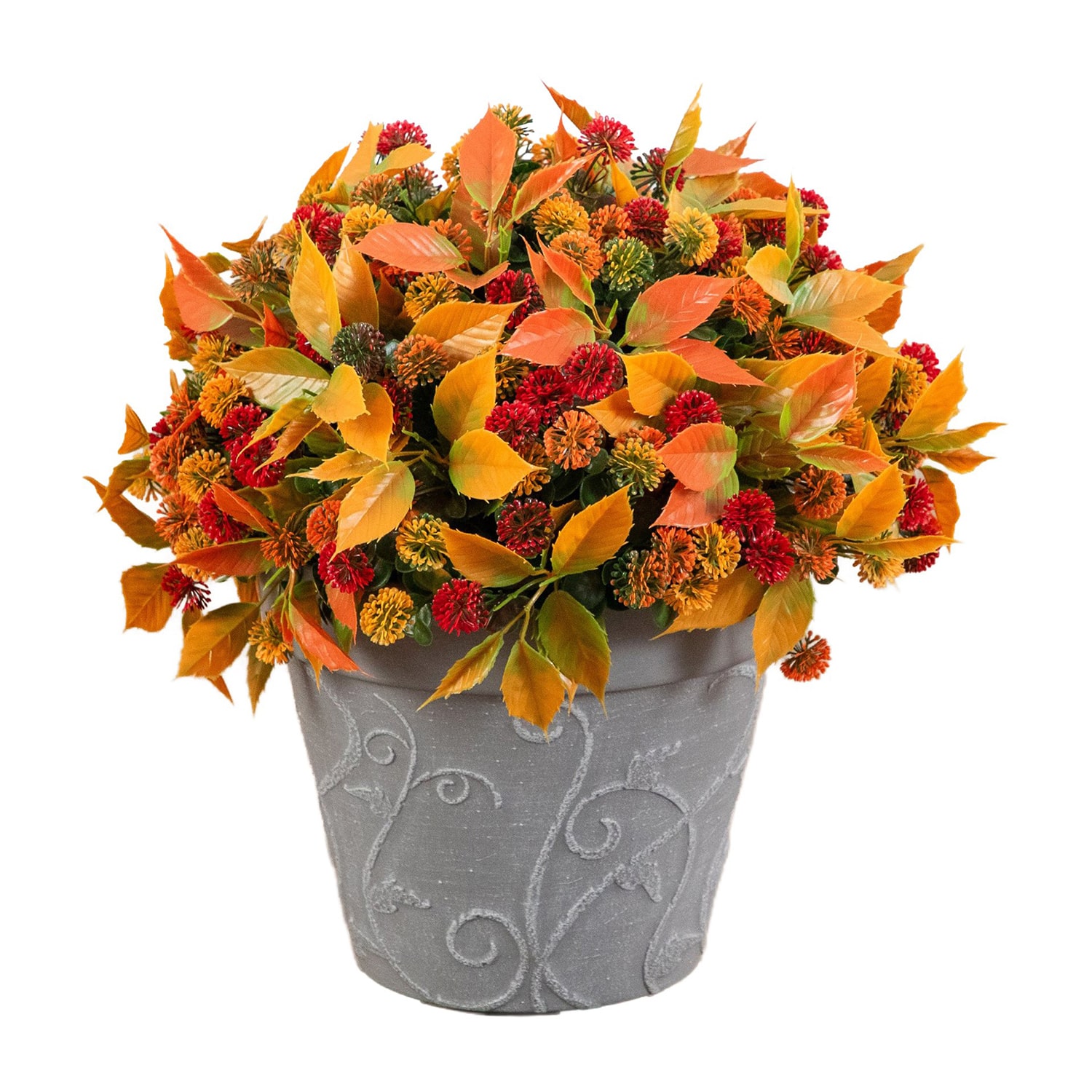 Nearly Natural 15.5" Mixed Mum Decorative Gray Artificial Plant