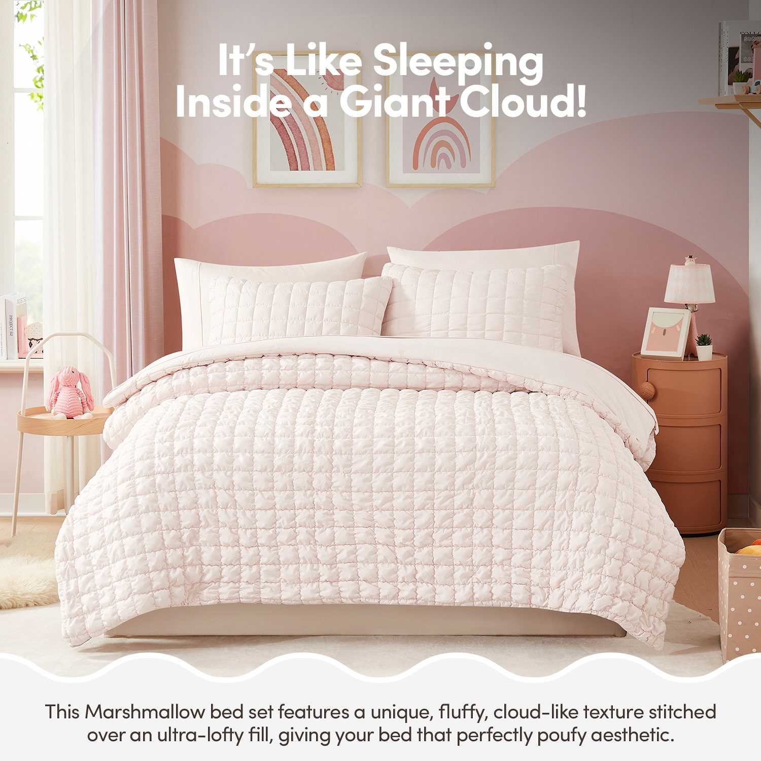 Sweet Home Collection Marshmallow Pouf Kids Bed A Bag Comforter Set