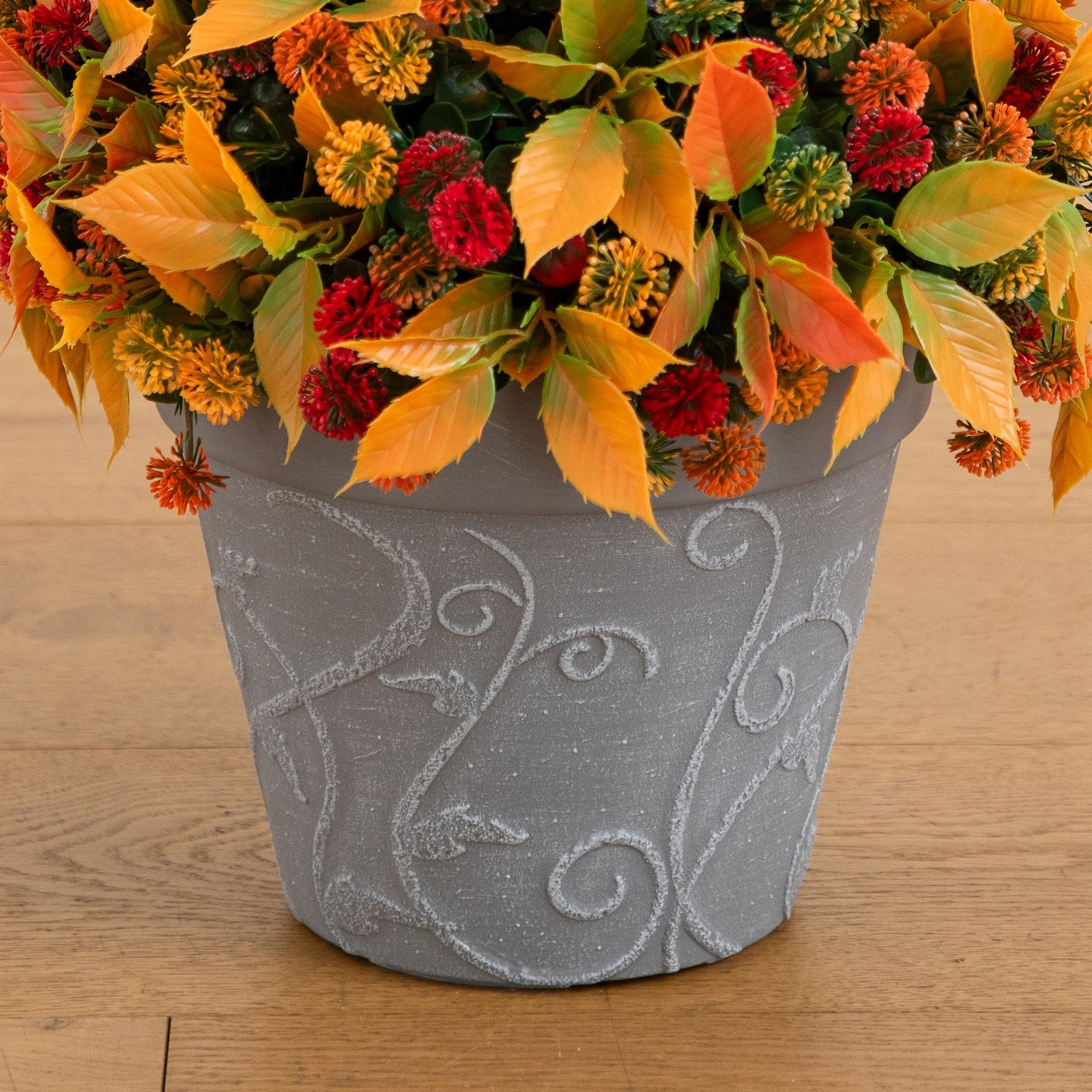 Nearly Natural 15.5" Mixed Mum Decorative Gray Artificial Plant