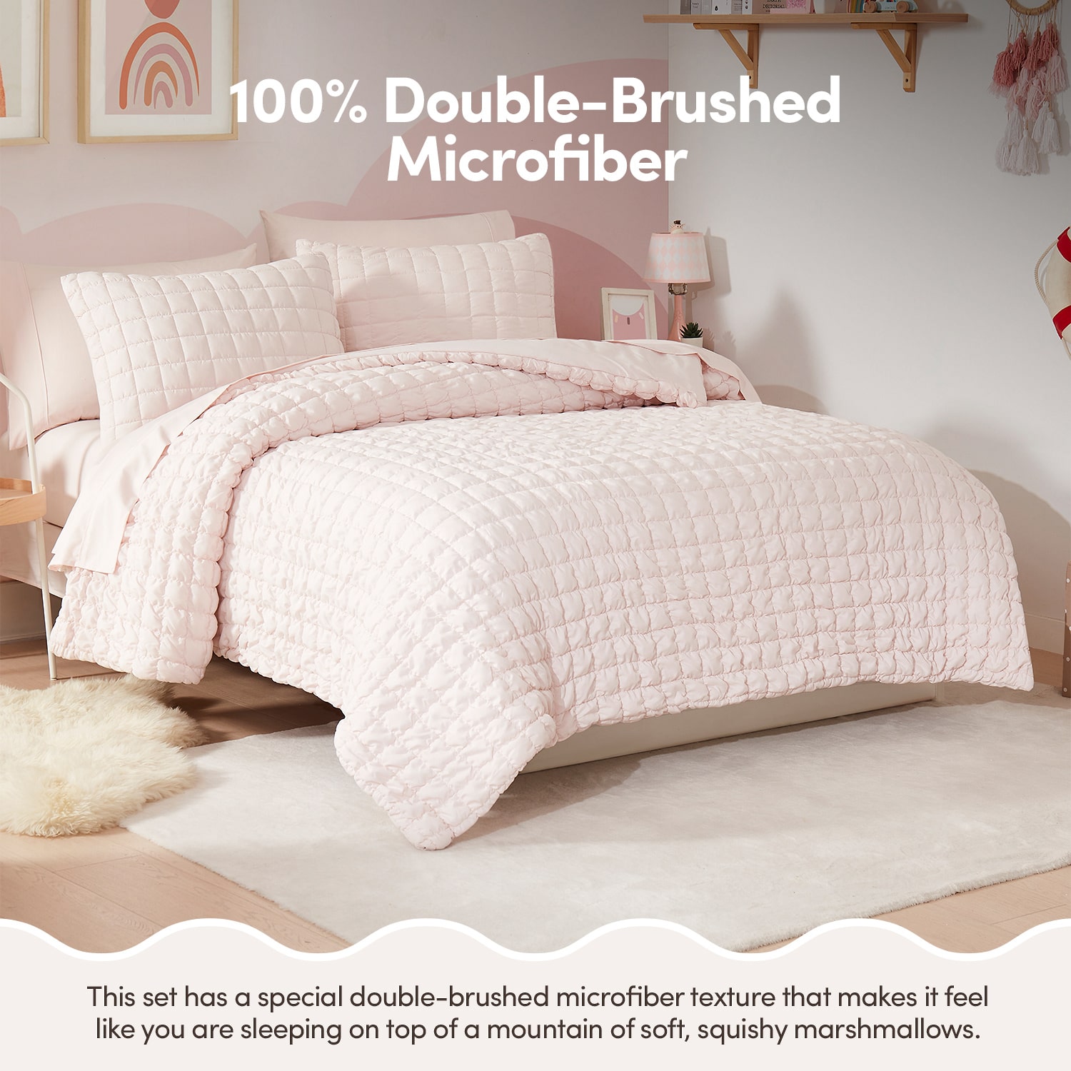 Sweet Home Collection Marshmallow Pouf Kids Bed A Bag Comforter Set