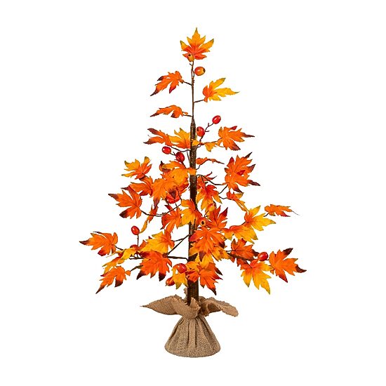 Nearly Natural 3ft Maple Berries Burlap Wrapped Base Indoor Artificial Tree