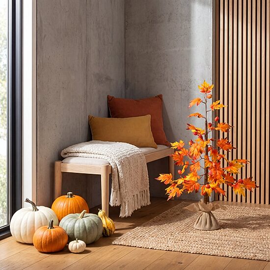 Nearly Natural 3ft Maple Berries Burlap Wrapped Base Indoor Artificial Tree