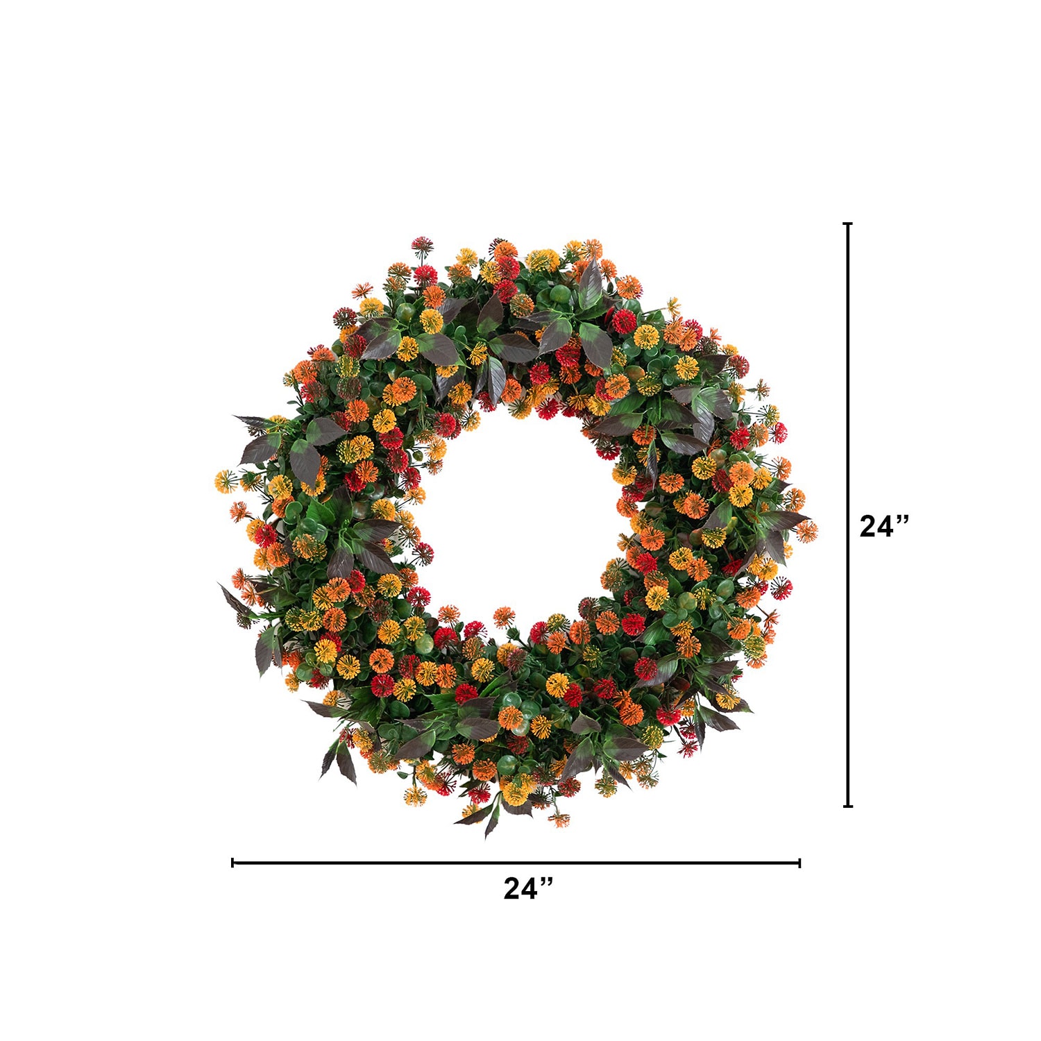 Nearly Natural 24" Mum Wreath
