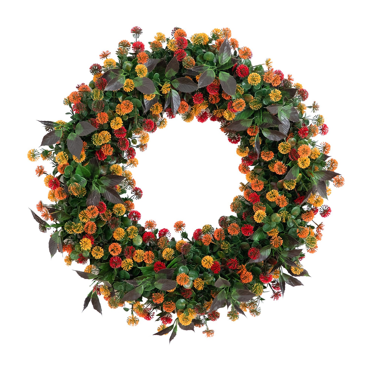 Nearly Natural 24" Mum Wreath
