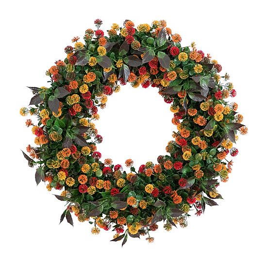 Nearly Natural 24" Mum Wreath