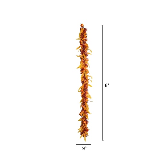 Nearly Natural 6ft Foliage Thanksgiving Indoor Outdoor Garland