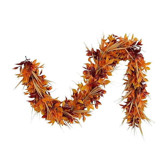 Nearly Natural 6ft Foliage Thanksgiving Indoor Outdoor Garland