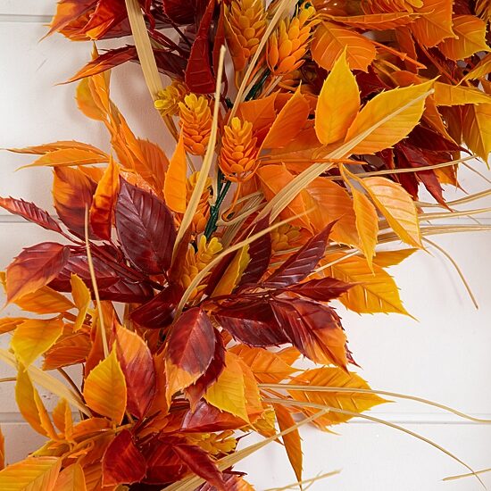 Nearly Natural 6ft Foliage Thanksgiving Indoor Outdoor Garland
